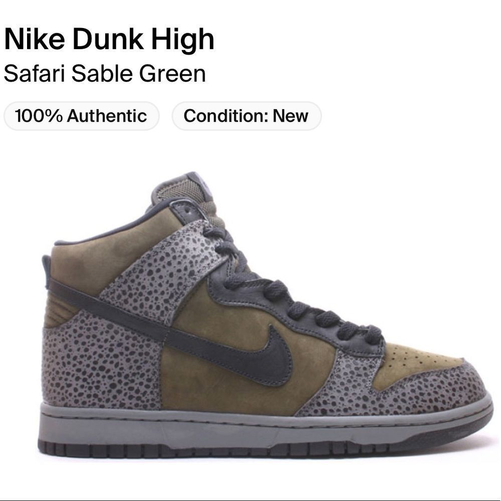 Vintage Nike Dunk High Safari Sable Green